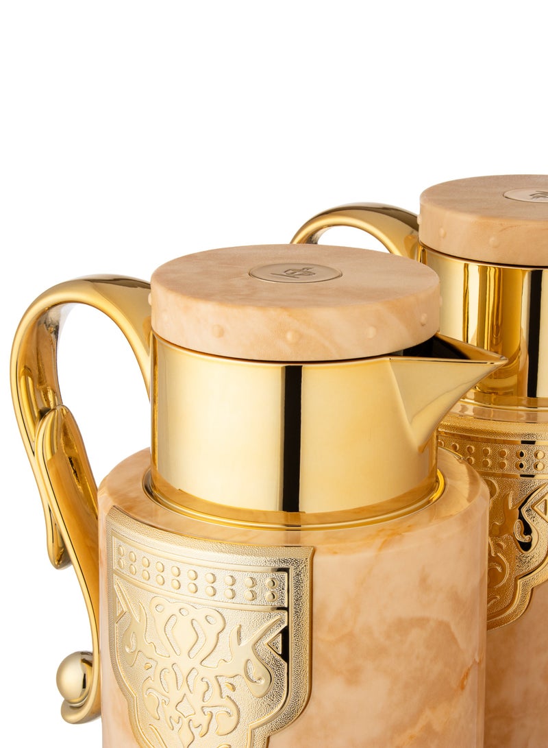 السيف  طقم ترامس الفخامة للشاي والقهوة من السيف بيج ماربل 1 ليتر مكون من 2 قطعة - Image 2