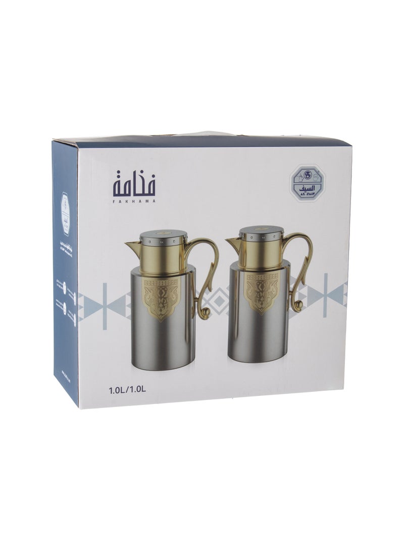 السيف  طقم ترامس الفخامة للشاي والقهوة من السيف بيج ماربل 1 ليتر مكون من 2 قطعة - Image 4