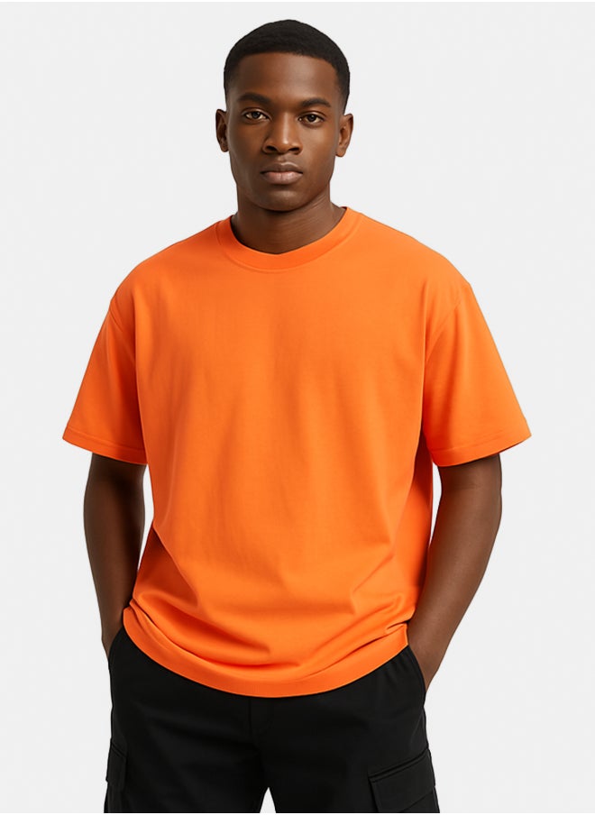 Street 15 - UNISEX BASIC OVERSIZED BRIGHT ORANGE T-SHIRT - Image 1