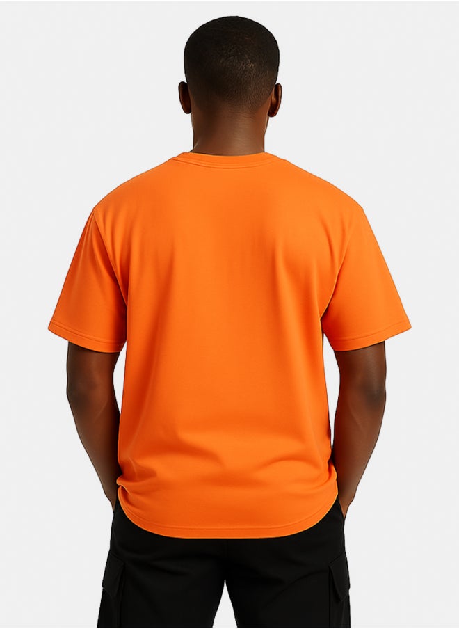 Street 15 - UNISEX BASIC OVERSIZED BRIGHT ORANGE T-SHIRT - Image 1