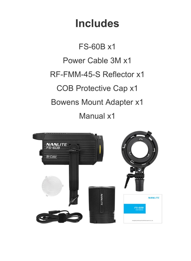 Nanlite FS-60B Bi-Color LED Studio Light – 60W Powerful Lighting for Video & Photography - Image 3