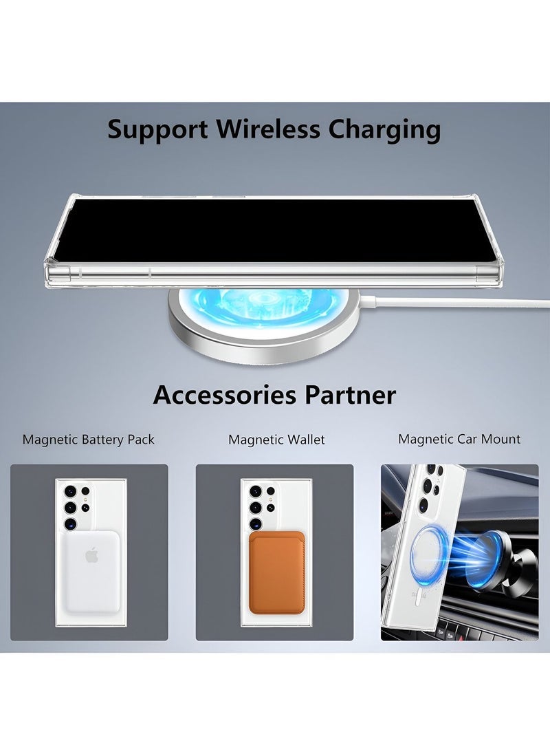 ELTRAZONE Samsung Galaxy S22 5G 2022 Magnetic Case, Slim Transparent Flexible TPU Shockproof Magsafe Back Phone Case - Clear - Image 2