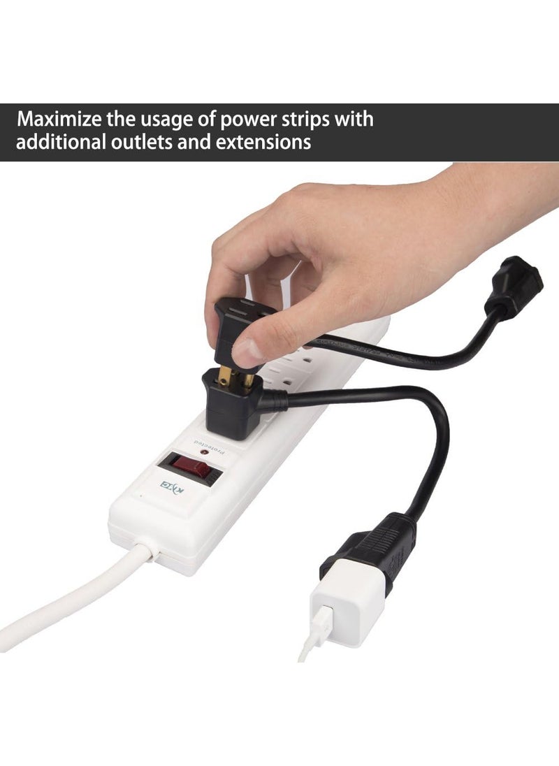 KMC KMC 1Foot 10Pack Power Extension Cord 3 Prong Appliance Extension Cable CordBlack  - Image 3