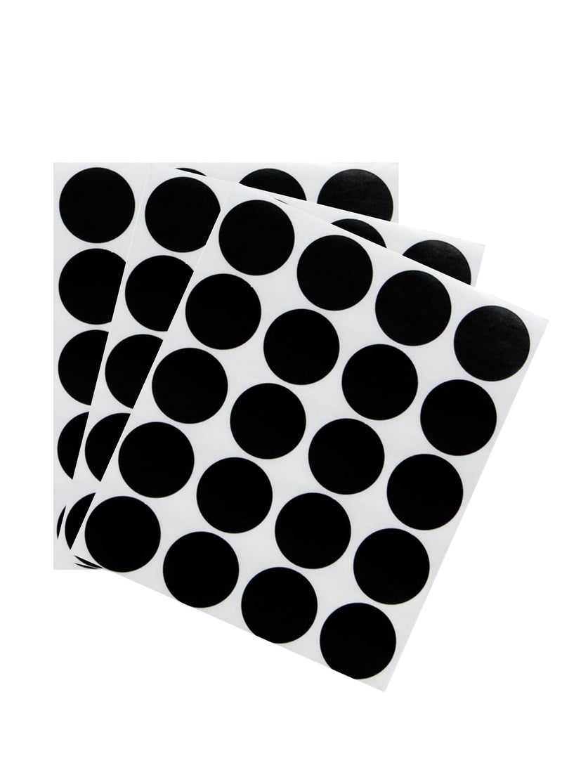 240-Piece Round Labels 25mm Diameter Black