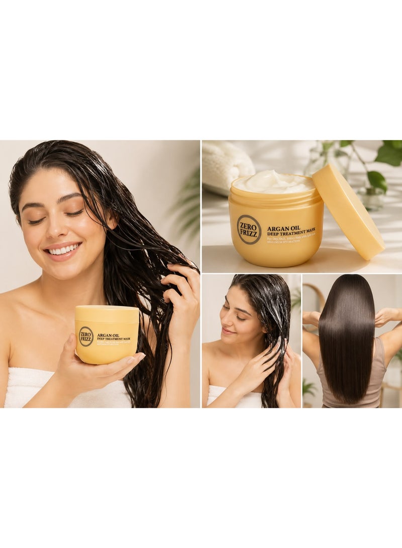 Zero Frizz ARGAN OIL DEEP TREATMENT MASK MAXIMUM HYDRATION 470ml - Image 3