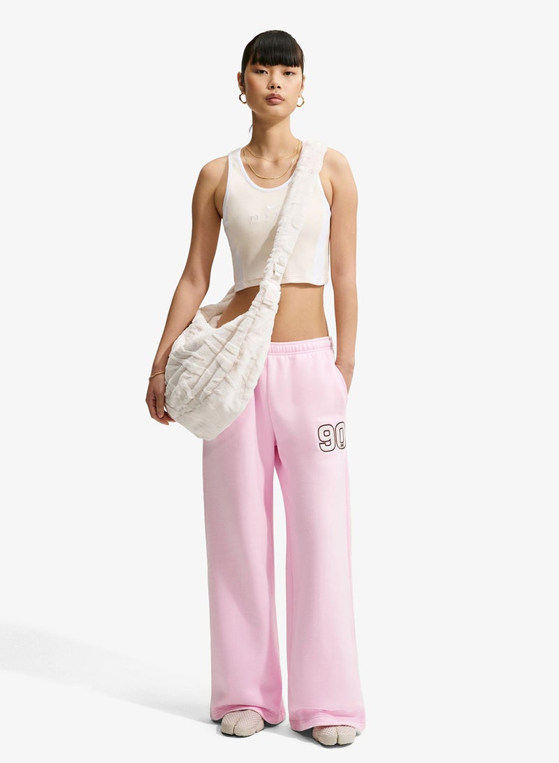 Nike Studio Fleece Mid-Rise Woven-Look Sweatpants - Image 1