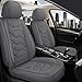 Pariitadin Leather Car Seat Covers Front Pair Waterproof Breathable Faux Leather Automotive Seat Covers for Cars NonSlip Car Interior Covers Universal Fit Most Cars Sedans Trucks SUVs Gray - Image 2