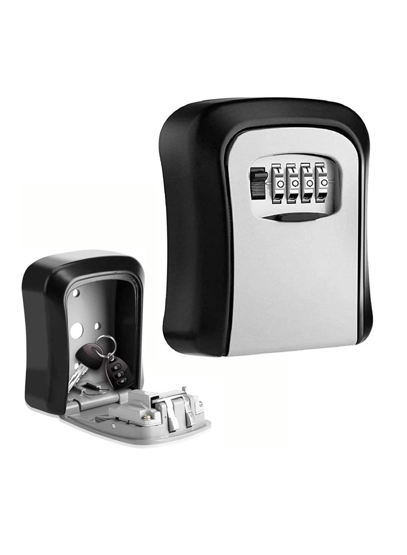 DUNISO Key Cabinets, Key Storage Safe Box, 4 Digits Combination Key Lock Box With Resettable Wall Mounted For Outdoor and Indoor Home Grey/Black (11*8.5*4cm) - Image 2