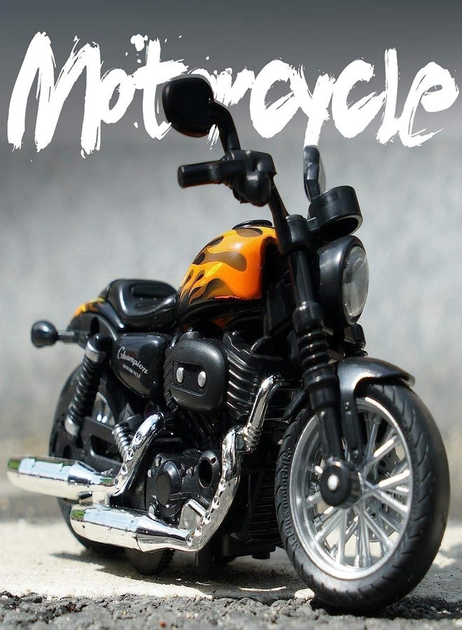 JAPSI Die-Cast Motorcycle Model, Pull-Back Sports Bike, Orange and Black, Collector's Edition - Image 3