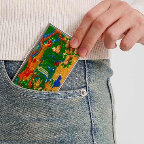 February Mountain Mother of Pearl Business Card Case Korea Traditional Gifts Slim Metal Holder for Business Credit Cards PocketSized Purse Wallet Peach Valley - Image 3