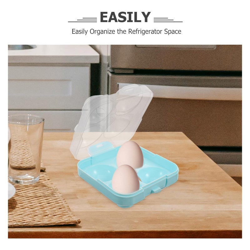 حامل بيض بلاستيكي أزرق للثلاجة بتصميم مضاد للسقوط - Image 4