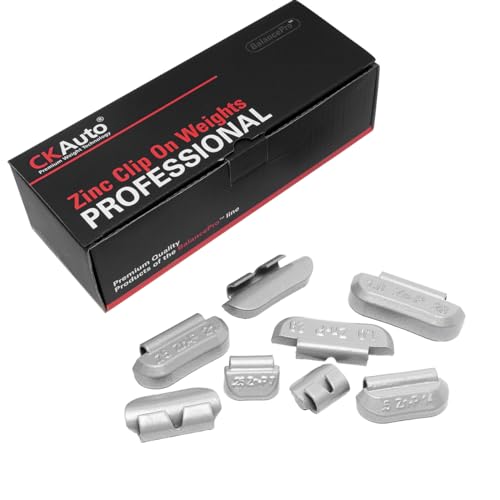 CKAuto 100Pcs P Series Zinc Clip on Wheel Weights Assortment, 0.25oz, 0.5oz, 0.75oz, 1.0oz, 25pcs for Each Size Fit for Steel Wheel - Image 1