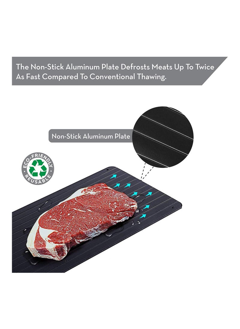 Prime Defrosting Tray for Frozen Meat – Thaw Foods 2X Faster Without Water or Electricity – Food-Safe Aluminum Defrost Tray Thaws Chicken Steak Prawns and Brats and Stays Cool To The Touch  - Image 4