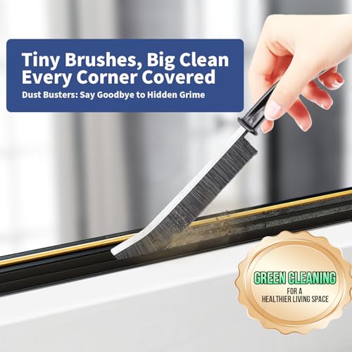 Miccillot Crevice Cleaning Brush, Hard-Bristled Gap Scrub Brush, Toilet Gap Cleaning Brush Tool, for Scrub Small Spaces, Kitchen, Bathroom, Corner, Grout, Sink, Window Tracks, Hinges, 3pcs - Image 2