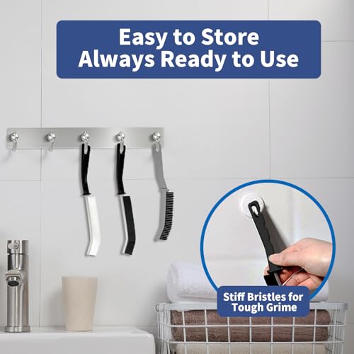 Miccillot Crevice Cleaning Brush, Hard-Bristled Gap Scrub Brush, Toilet Gap Cleaning Brush Tool, for Scrub Small Spaces, Kitchen, Bathroom, Corner, Grout, Sink, Window Tracks, Hinges, 3pcs - Image 5