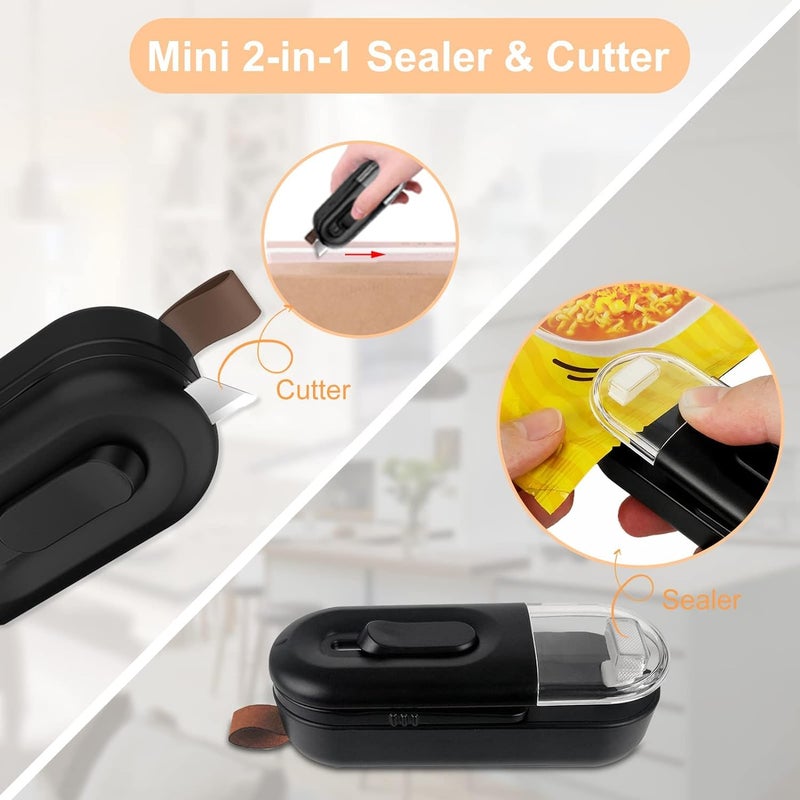 Flipco Bag SealerTransparent Handheld Heat Sealing Machine2 in 1 Heat Sealer and CutterBag SealerKitchen Gadget Bag Resealer for Snack Fruits Cookies Fresh - Image 2