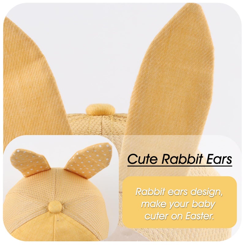 Peecabe Baby Baseball Cap Toddler Infant Boys Girls Sun Hat Breathable Cute Hats for Spring Summer 6M-3T (US, Age, 3 Months, 12 Months, Yellow Rabbit) - Image 4