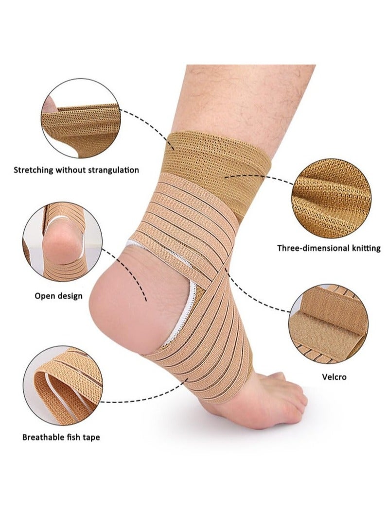 ماسكابوني دعامة كاحل، دعامة للكاحل للنساء والرجال، كم ضغط للكاحل قابل للتعديل مع لفافات تثبيت، واقيات ضمادات الكاحل للرياضة، التواء الكاحل، التهاب اللفافة الاخمصية - Image 2