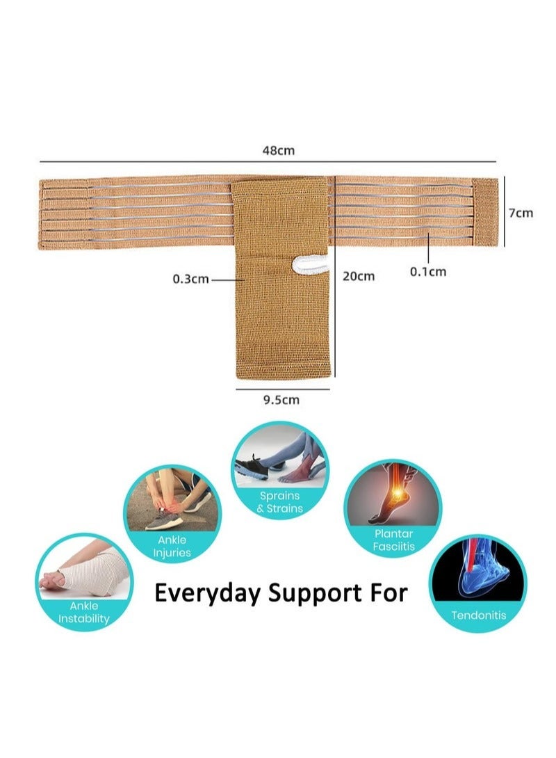 ماسكابوني دعامة كاحل، دعامة للكاحل للنساء والرجال، كم ضغط للكاحل قابل للتعديل مع لفافات تثبيت، واقيات ضمادات الكاحل للرياضة، التواء الكاحل، التهاب اللفافة الاخمصية - Image 3