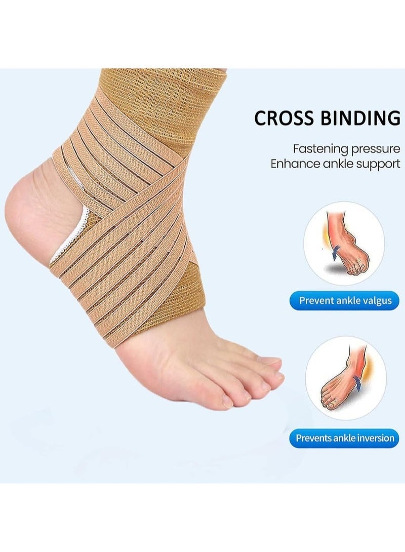 ماسكابوني دعامة كاحل، دعامة للكاحل للنساء والرجال، كم ضغط للكاحل قابل للتعديل مع لفافات تثبيت، واقيات ضمادات الكاحل للرياضة، التواء الكاحل، التهاب اللفافة الاخمصية - Image 4