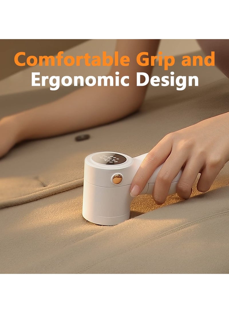 SOLARAE Rechargeable Fabric Shaver, Lint Remover for Clothes with Digital Display, Electric Lint Shaver with 6-Leaf Blades, 3-Speeds Defuzzer for Removing Fuzz and Pill from Sweater, Furniture (1Pcs) - Image 5