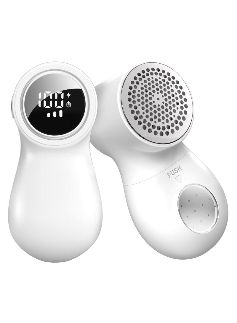 SOLARAE Rechargeable Fabric Shaver, Lint Remover for Clothes with Digital Display, Electric Lint Shaver with 6-Leaf Blades, 3-Speeds Defuzzer for Removing Fuzz and Pill from Sweater, Furniture (1Pcs) - Image 1