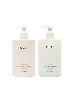 Ouai OUAI Hand Wash and Hand Lotion Set, Dean Street Scent - Moisturizes and Exfoliates with Daily Use - Made with Jojoba Esters, Avocado & Rosehip Oils (16 Fl Oz Each)  - Image 1