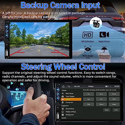 Leadfan Double Din Car Stereo with Dash Cam,7 Inch Full HD Touchscreen Car Audio Receiver Support Carplay and Android Auto,Car Stereo with Bluetooth,Mirror Link,Backup Camera,FM/USB/AUX/Subwoofer - Image 5
