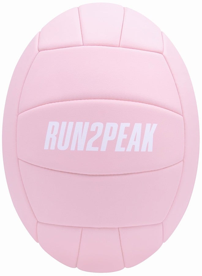 RUN2PEAK Volleyball Ball for Indoor Outdoor Beach Pool Game Play Volley Balls for Adult Team Mens Beginners PU Training Practice Volley Ball Official Size 5 All Pink - Image 1