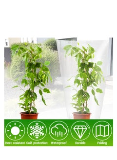 SYOSI 5 Pcs Plant Covers, Freeze Protection Winter Plant Film Cover, Plastic Clear Plant Shelter Bags, Waterproof Frost Cloth, for Outdoor Plants, Greenhouse, Garden, Rain Frost Protection  - Image 2