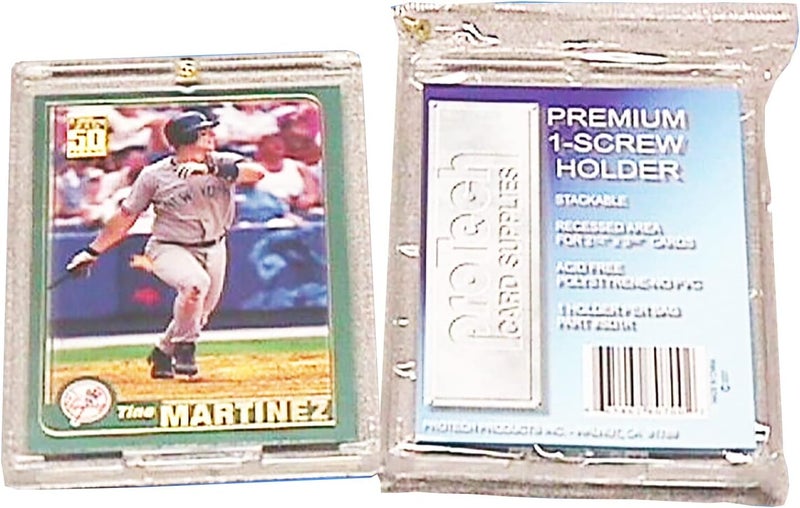 PRO-TECH SD1R Single or 1 (One) Screw 35 Pt. Holder for Baseball, Basketball, Football, Hockey, Similar Cards (50) - Image 1