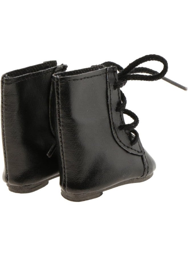 silvercnc Fashion Lace Up Boots Casual Shoes for 14inch AG American Doll Doll Accs Black  - Image 2