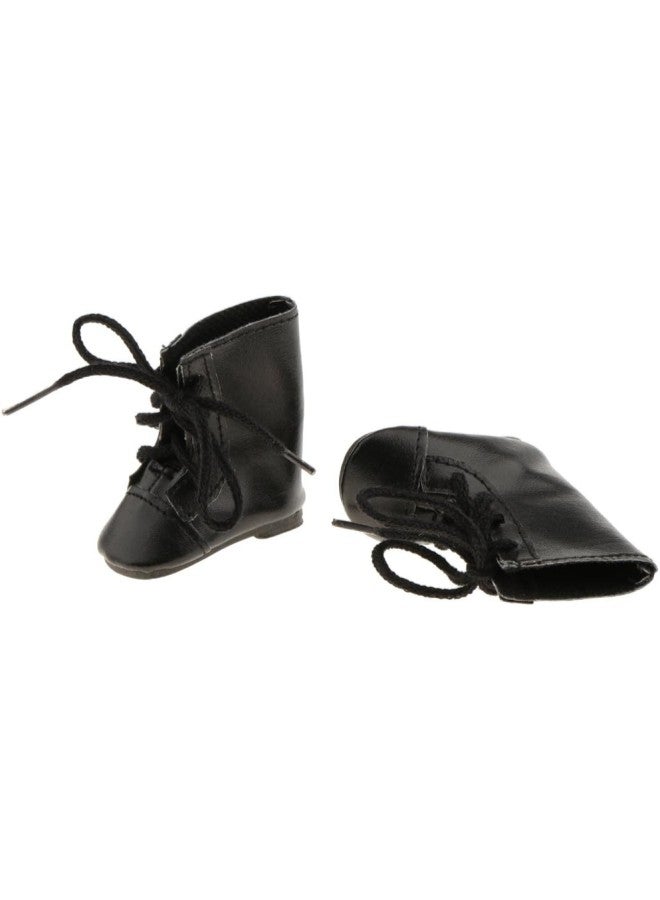 silvercnc Fashion Lace Up Boots Casual Shoes for 14inch AG American Doll Doll Accs Black  - Image 1