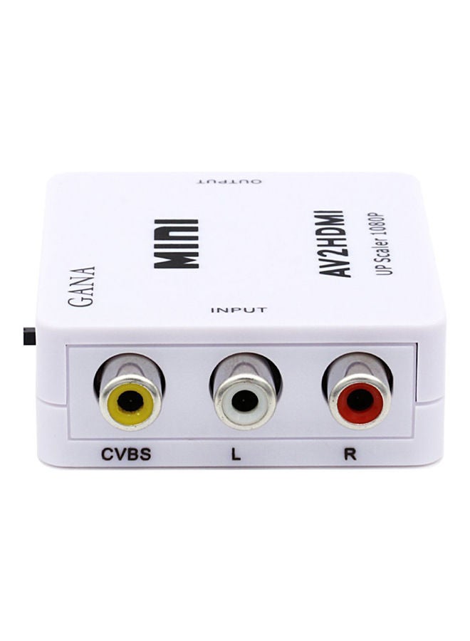 NIBEMINENT 1080P Mini HDMI To VGA RCA AV Composite Adapter Converter White  - Image 2