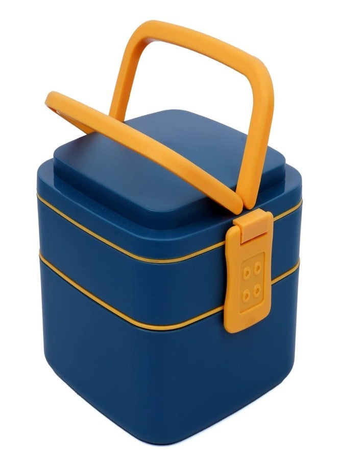 Gcrox Lunch Box – Dual Layer Leak-Proof Tiffin with Spoon – Compact, BPA-Free Lunch Container for Office, School, Travel (Multicolor) - Image 3