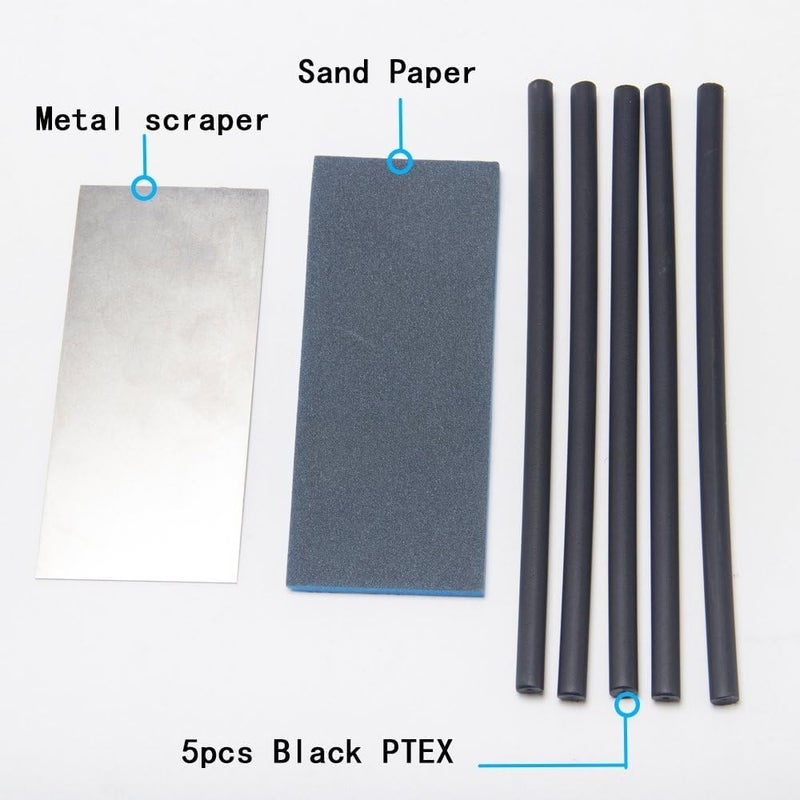 XCMAN Alpine Freeride Snowboard Ski Base Ptex Base Repair Kit:5 ptex,Metal Scraper,Sanding Sponge - Image 2