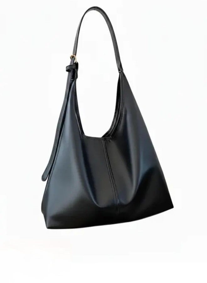 SENTINEL Women Black Hobo Shoulder Bag, Synthetic Leather Stylish Black HOBO Shoulder Bag for Women - Perfect for College & Office Use - Image 1