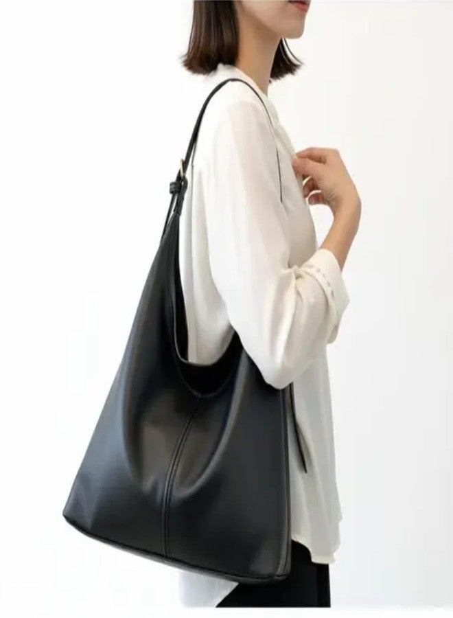 SENTINEL Women Black Hobo Shoulder Bag, Synthetic Leather Stylish Black HOBO Shoulder Bag for Women - Perfect for College & Office Use - Image 2
