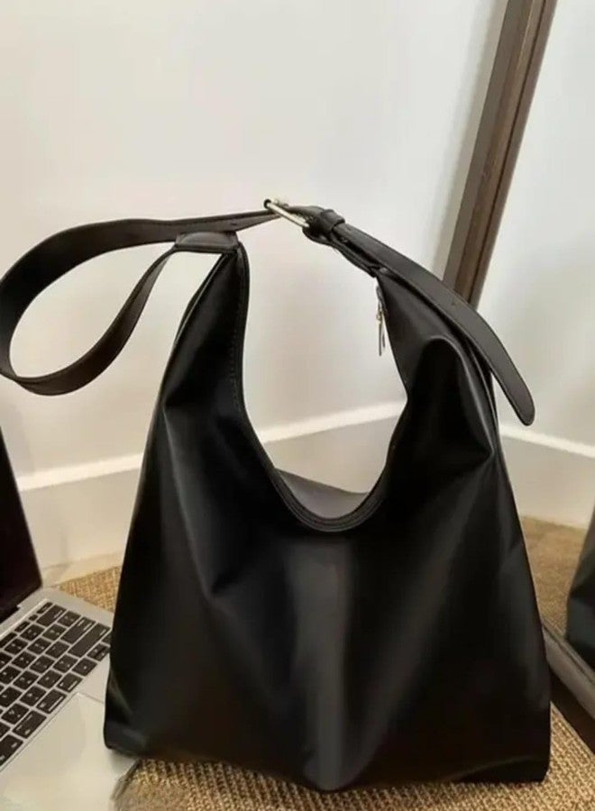 SENTINEL Women Black Hobo Shoulder Bag, Synthetic Leather Stylish Black HOBO Shoulder Bag for Women - Perfect for College & Office Use - Image 4