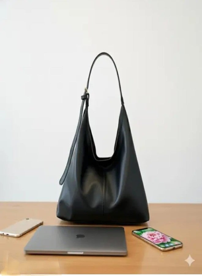 SENTINEL Women Black Hobo Shoulder Bag, Synthetic Leather Stylish Black HOBO Shoulder Bag for Women - Perfect for College & Office Use - Image 3