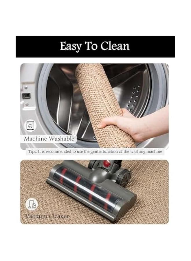 ميكسد RCCO Kitchen Rug Mats Washable Kitchen Floor Mat Non-Skid Natural Rubber Kitchen Mats for Floor Runner Rugs Set for Floor Front of Sink, Hallway, Laundry Room 44 * 120CM 44 * 75CM (Brown) - Image 4