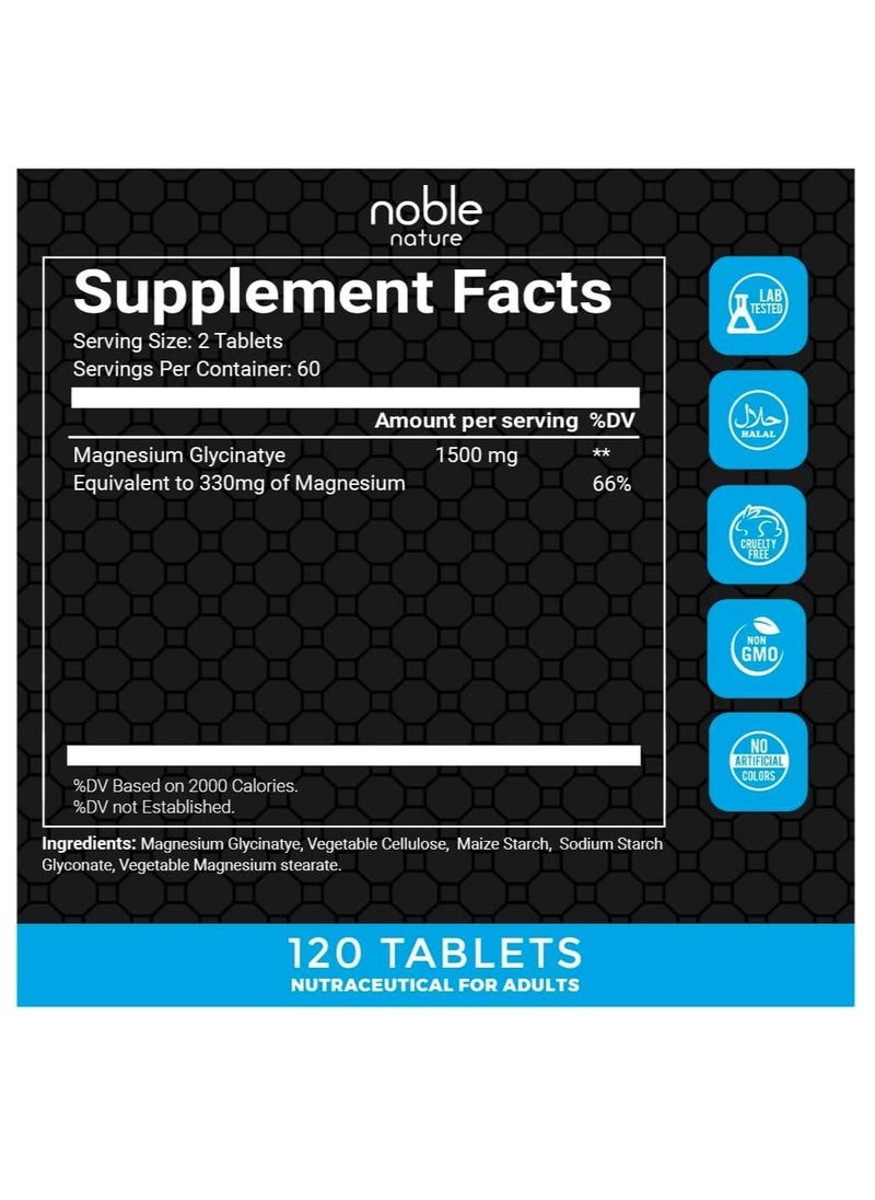 Chelated Magnesium Glycinate 1500MG per serving - 120 Veg Tablets - Supports Bone, Muscle & Nerve Health - pzsku/ZDF10721DDFE026D03914Z/45/_/1691047025/cb8a16c8-b654-43ba-a910-09ba99a550bf