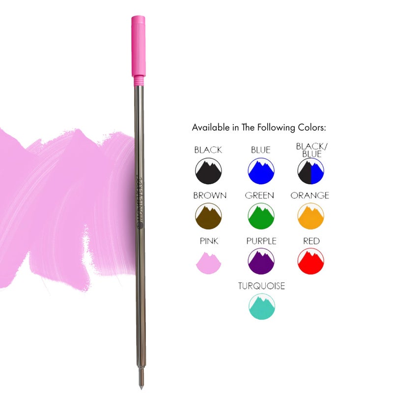 Monteverde Ballpoint Refill to Fit Cross Ballpoint Pens, Medium Point, Soft Roll, Pink, 2 per Pack (C132PK) - Image 4