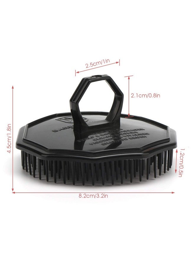 سيج بيوتي فرشاة شامبو لتدليك فروة الرأس، 4 قطع من فرش تدليك الشعر من Segbeauty، مشط استحمام مزهر لتنظيف الشعر بعمق، فرشاة يدوية للرجال، فرشاة نمو اللحية، فرشاة العناية بالحيوانات الأليفة (أسود (مقبض حلقي)) - Image 5