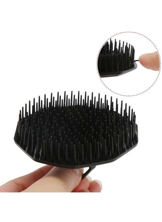سيج بيوتي فرشاة شامبو لتدليك فروة الرأس، 4 قطع من فرش تدليك الشعر من Segbeauty، مشط استحمام مزهر لتنظيف الشعر بعمق، فرشاة يدوية للرجال، فرشاة نمو اللحية، فرشاة العناية بالحيوانات الأليفة (أسود (مقبض حلقي)) - Image 4
