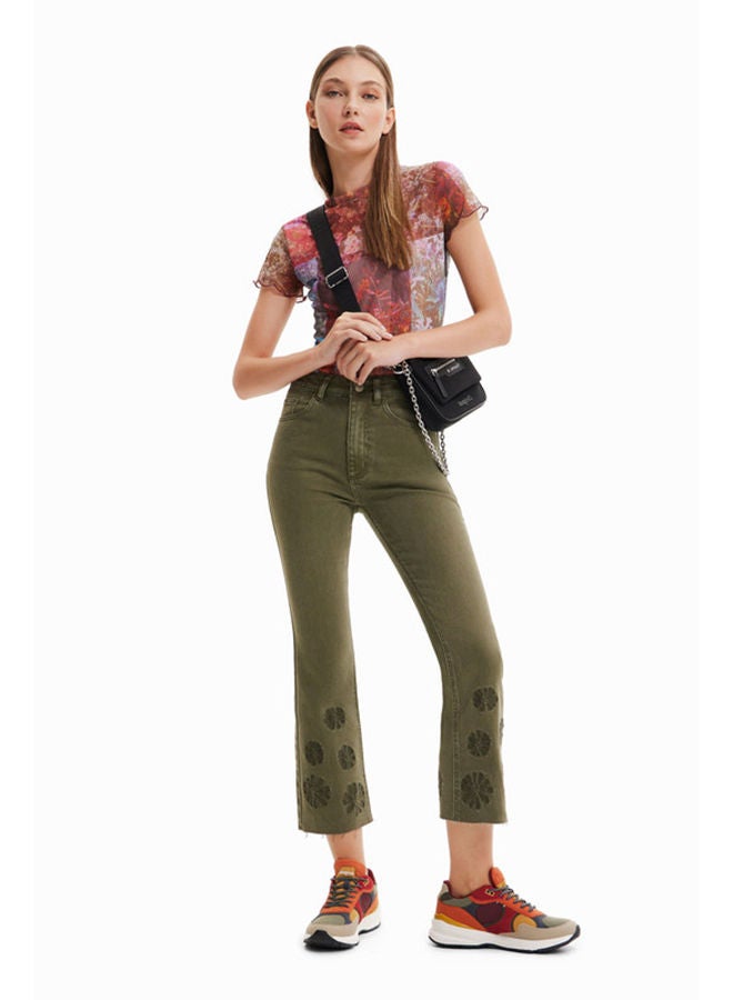 DESIGUAL بنطلون جينز قصير مطرز  - Image 2