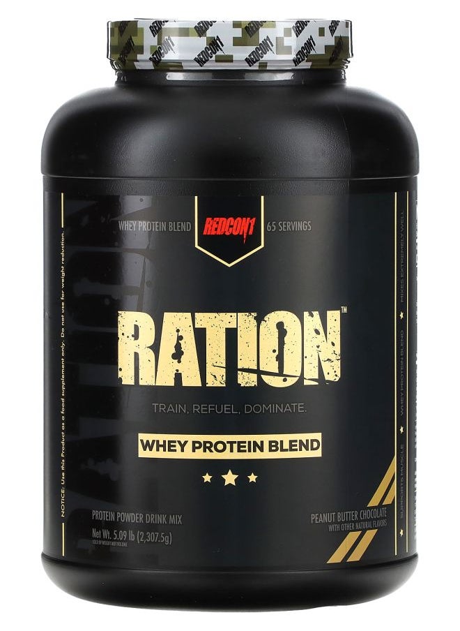 REDCON1 Ration Whey Protein Blend Peanut Butter Chocolate 5.09 lbs (2307.5 g) 