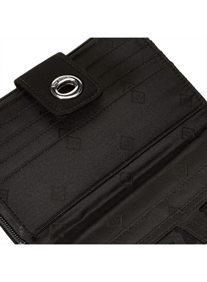 Vera Bradley Women'S Microfiber Turnlock Wallet With Rfid Protection True Black One Size - Image 4