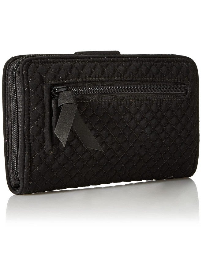 Vera Bradley Women'S Microfiber Turnlock Wallet With Rfid Protection True Black One Size - Image 2