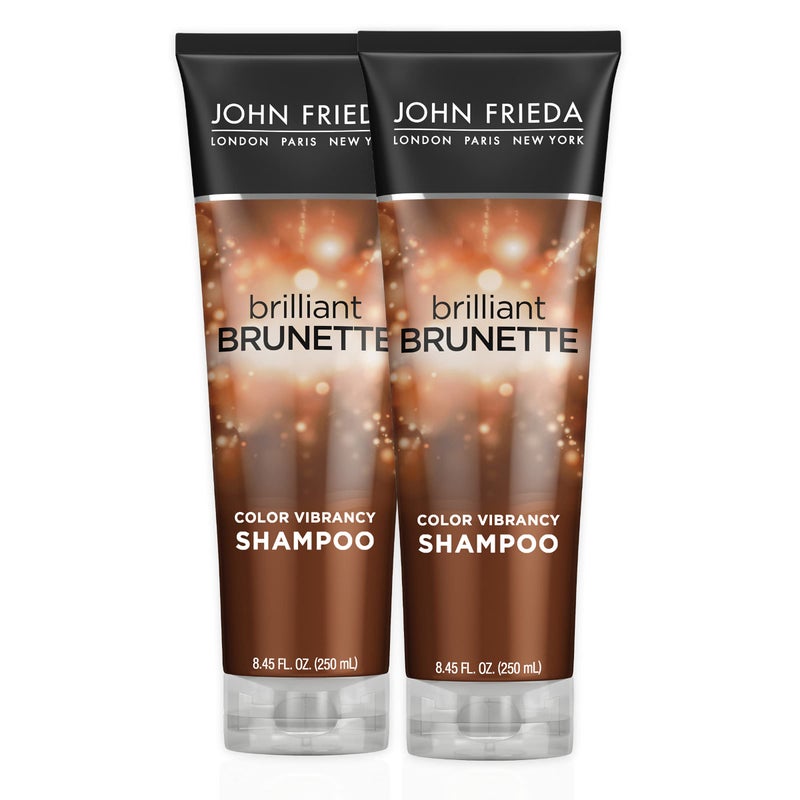John Frieda Brilliant Brunette, Color Boosting Shampoo, Enhances and Protects Multi-Dimensional Tones, With Sweet Almond Oil to Rehydrate and Replenish Dry Hair, 8.45 Oz - Image 1